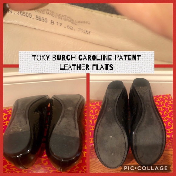 Caroline Ballerina Flat Blk Patent Leather 7 1/2 - Picture 2 of 4